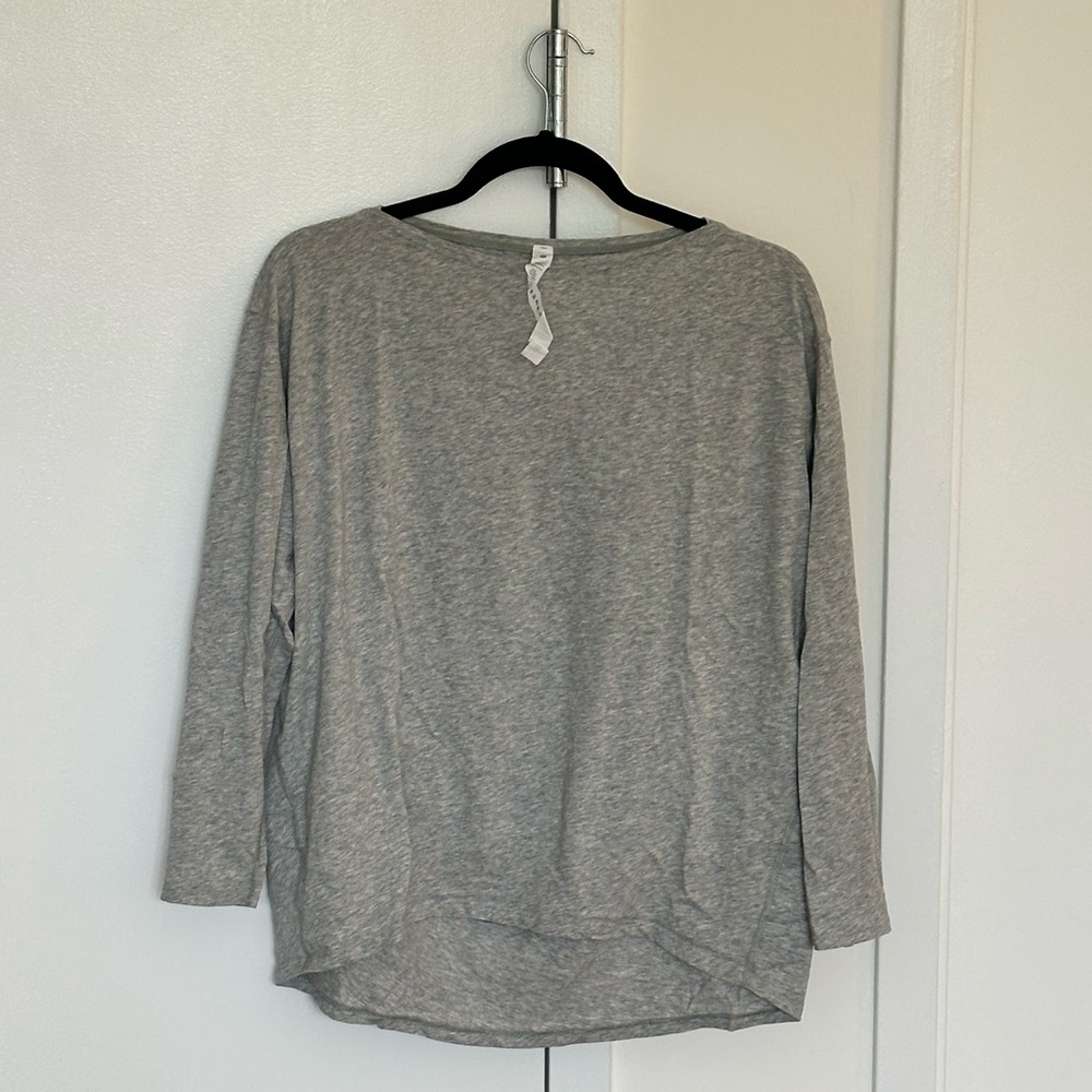 Lululemon Back in Action Grey Boatneck Longsleeve